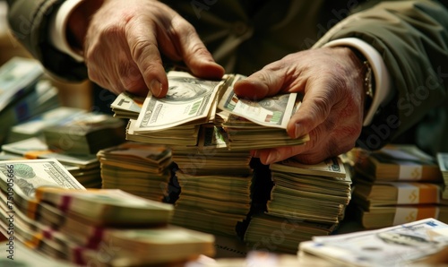 A man is counting money, cl...