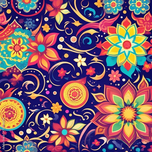 Beautiful and colorful seamless pattern design