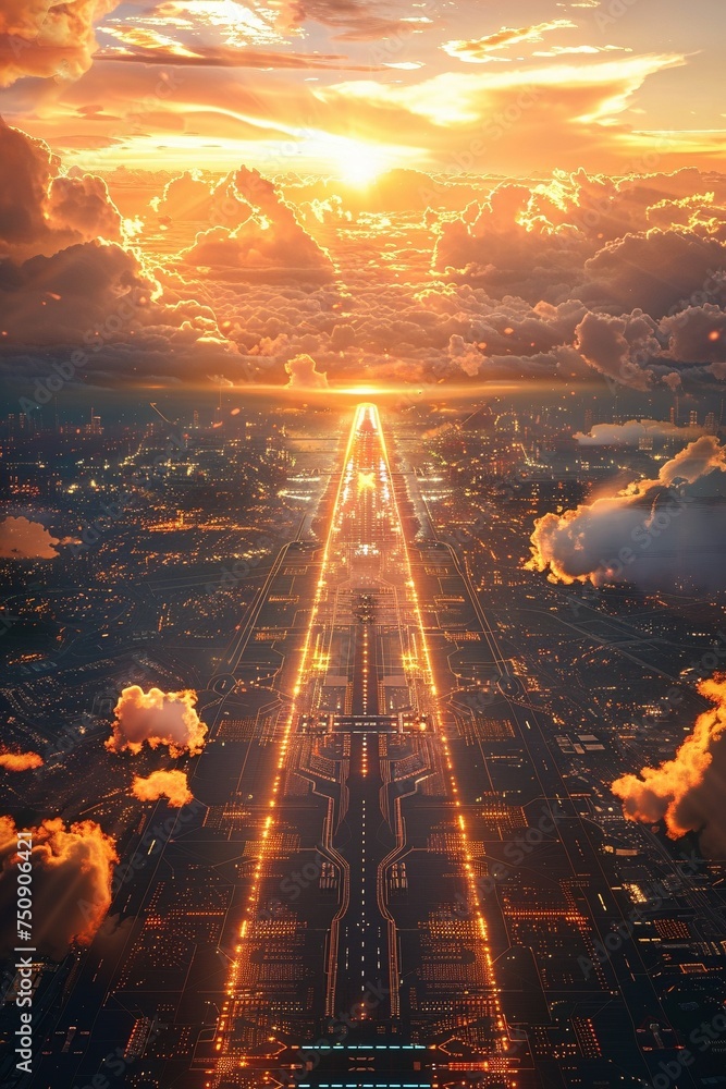 Pioneering the Technological Frontier: Digital Runway Meanders Amidst Semiconductors, Guiding Towards a Promising Horizon of Sunlit Future Cityscapes