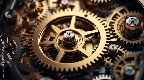 A close examination of gears interlocking, their movements a marvel of engineering.