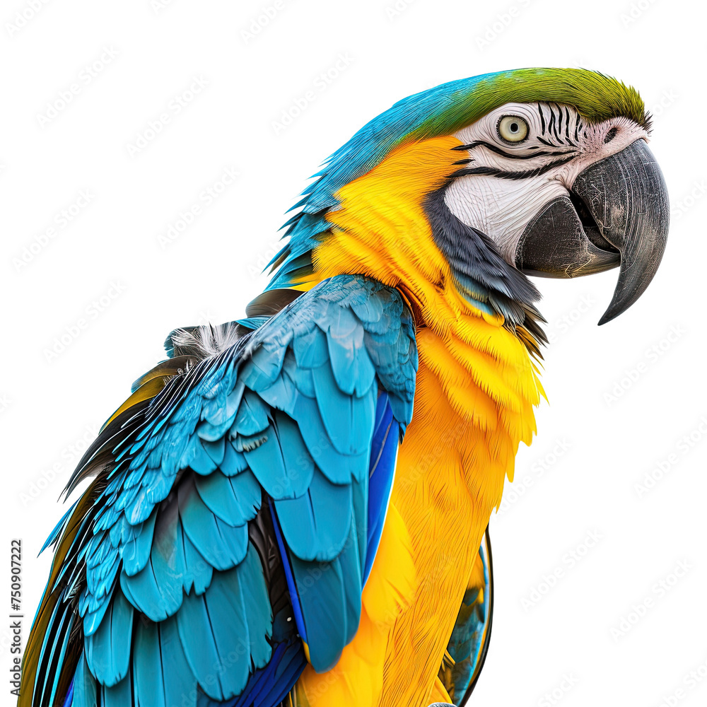Parrot isolated on white or transparent background