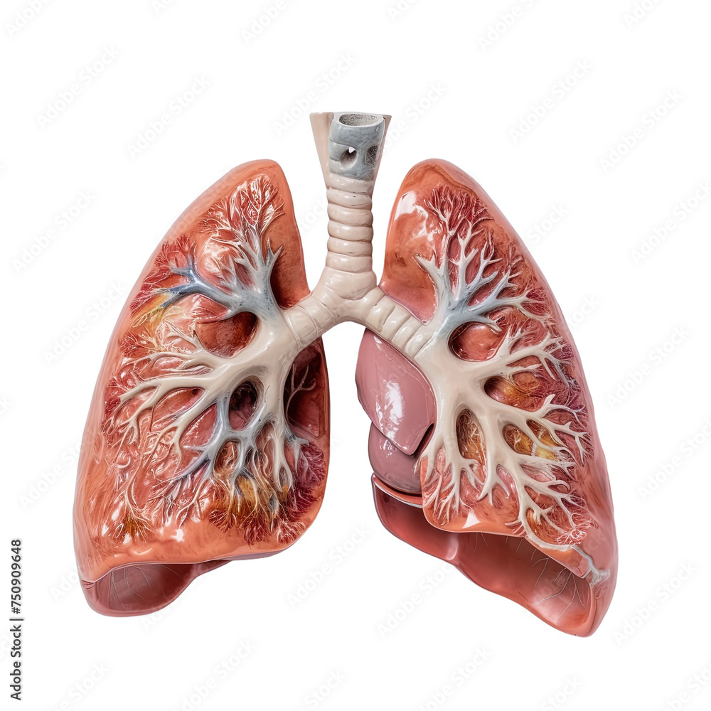 Lungs anatomy plastic science miniature models of human isolated on white or transparent background Lungs anatomy plastic science miniature models of human isolated on white or transparent background