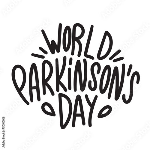 World Parkinson's Day text banner. Hand drawn vector art.