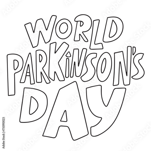 World Parkinson's Day text banner. Hand drawn vector art.