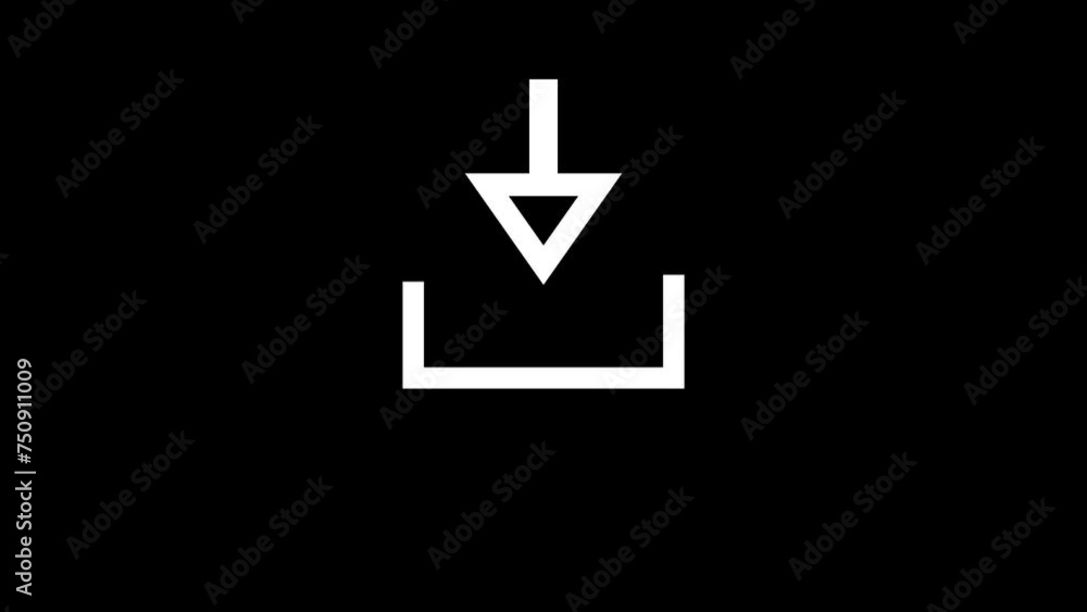 download logo black screen icon animated white arrow simple flat element moving up down loop download logo black screen icon animated white arrow simple flat element moving up down loop