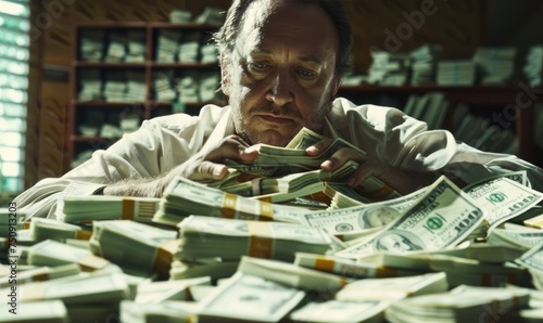 A man is counting money
