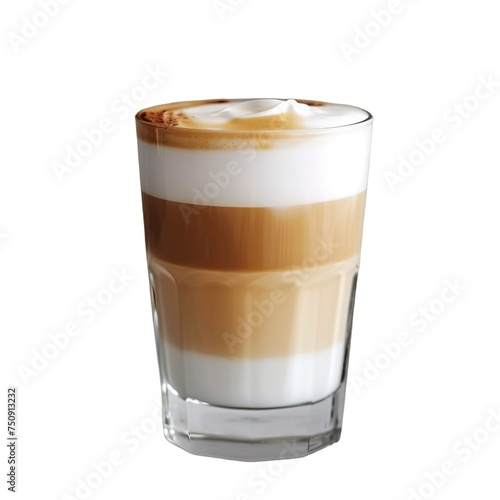 Latte Macchiato on transparent Background. Cappucino. Coffee. © Marietimo