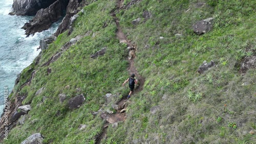 Trilha Corrida Caminhada Lagoinha Leste Matadeiro Florianópolis Praia Natureza Caminhada Ecoturismo Mata Atlântica Praias selvagens Preservação ambiental Aventura Paisagens Costão Drone Floripa Sul photo