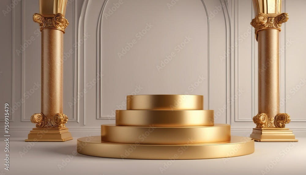 golden podium with frame golden podium with frame