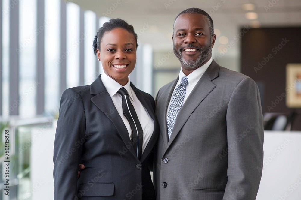 Workplace Joy: Cheerful Duo Captivates in Crisp Office Uniforms, Adding Vibrancy to Stylish Office Space with Their Infectious Smiles Workplace Joy: Cheerful Duo Captivates in Crisp Office Uniforms, Adding Vibrancy to Stylish Office Space with Their Infectious Smiles