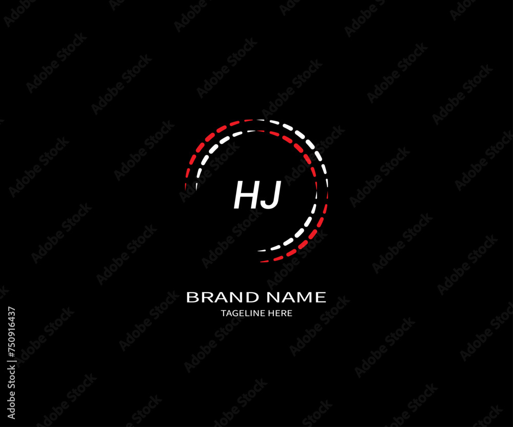 Fototapeta premium HJ letter logo Design. Unique attractive creative modern initial HJ initial based letter icon logo