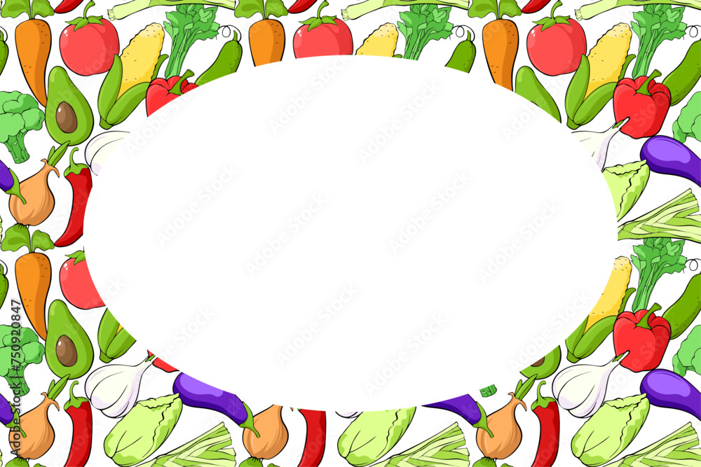 Fototapeta premium vegetables frame for your design. vector illustration