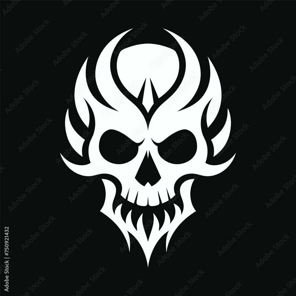 abstract skull flat mascot vector design abstract skull flat mascot vector design