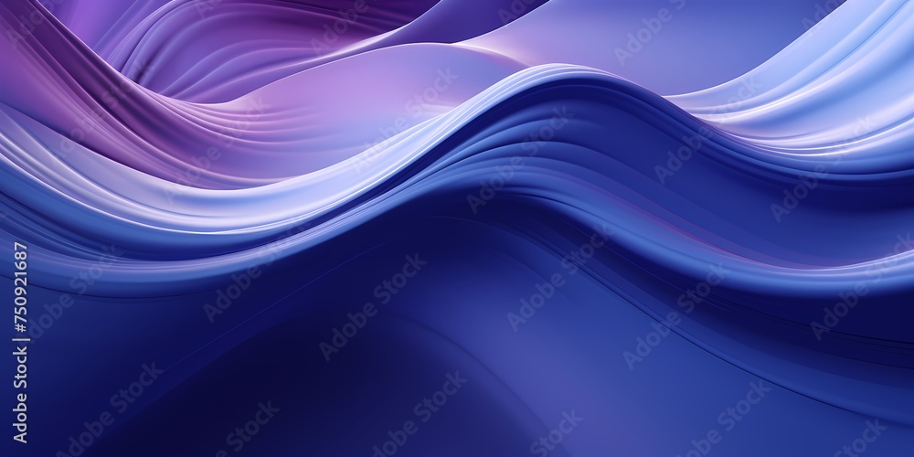 Fototapeta premium A mesmerizing blend of vibrant blues and purples cascading across a digital canvas, evoking the undulating waves of a dynamic gradient surface.
