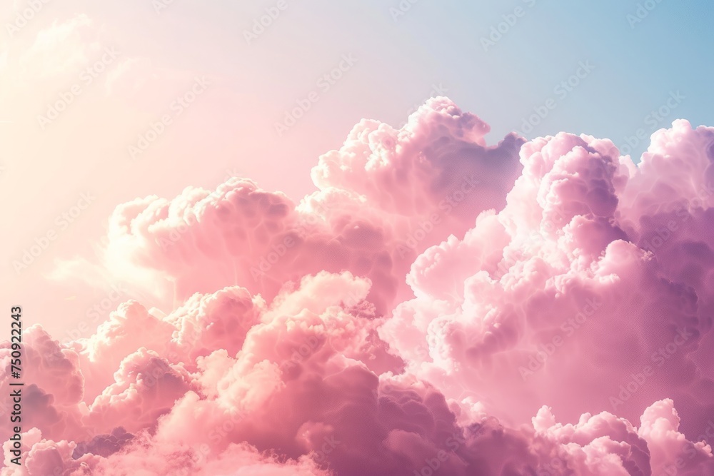 Fluffy pink clouds in a pastel sky Fluffy pink clouds in a pastel sky