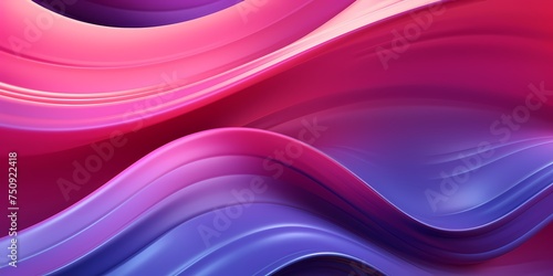 Bold purple and pink gradients in 3D waves, their shiny surface enhancing their vivid hues under the light.