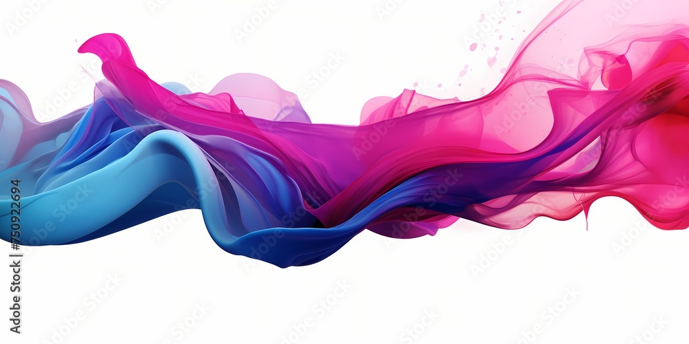 Bold strokes of cobalt and magenta collide, creating a dramatic contrast that commands attention within the dynamic gradient waves illustration, each color vying for dominance. - obrazy, fototapety, plakaty 