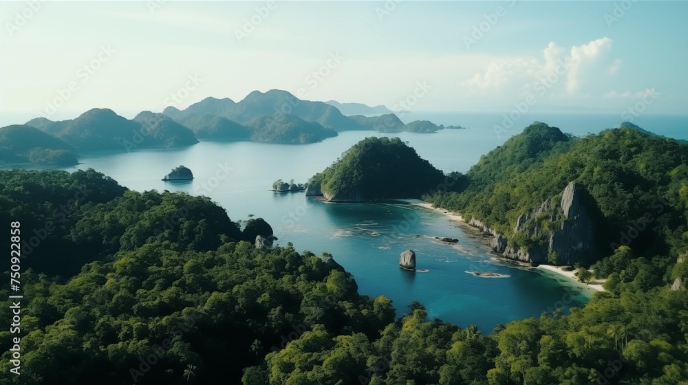 Majestic island archipelago aerial view - perfect for eco-tourism and adventure