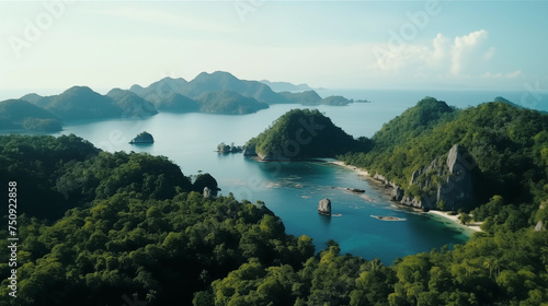 Majestic island archipelago aerial view - perfect for eco-tourism and adventure