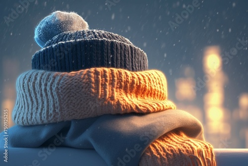 view Heating season Hat as a symbol of warmth and protection photo