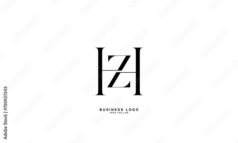 Obraz premium HZ, ZH, H, Z, Abstract Letters Logo Monogram