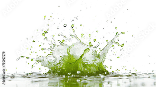 Refreshing Greenery Splash on white or transparent background