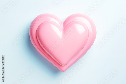 Pink Heart Shaped Object on Blue Background