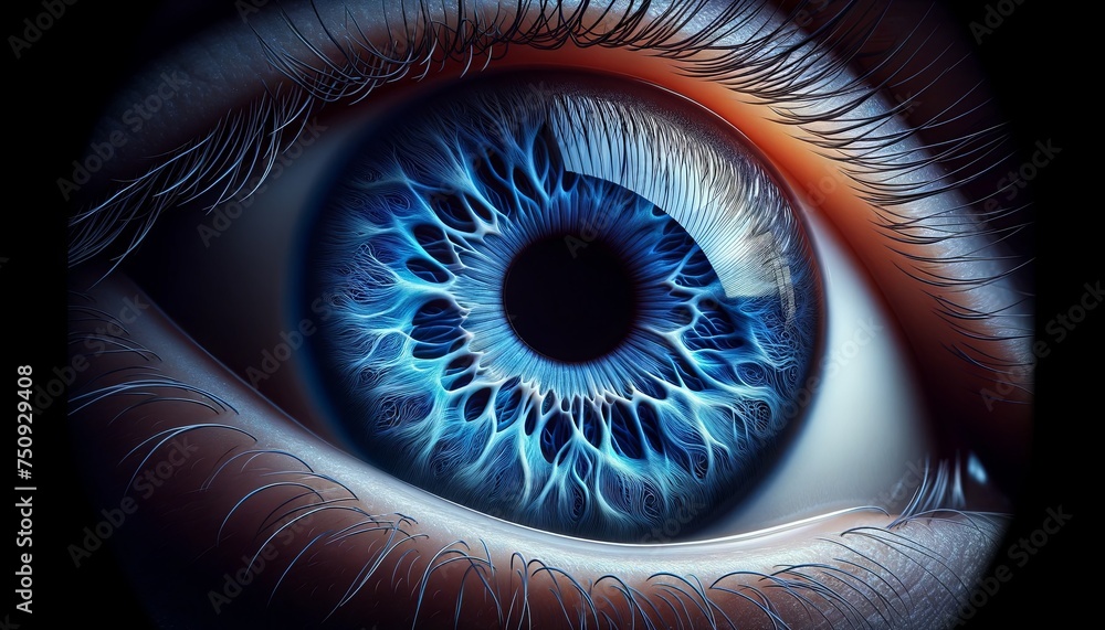 Close up Vivid Detail of Eye in Macro