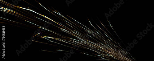 lines of light. sparks in the dark