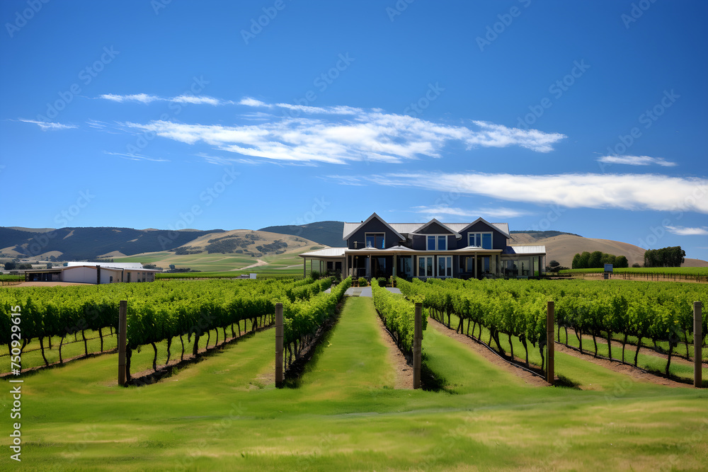 Breathtaking Panorama: BV Coastal Estates Winery Surrounded by Verdant Vineyards