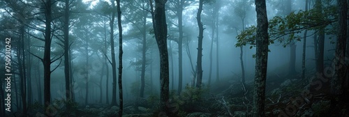 The fog-shrouded trees photo