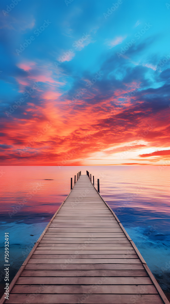 A close-up photograph of a mesmerizing sunrise over calm water,  a peaceful mobile wallpaper, Photography, Generative AI