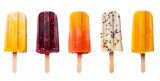 Set of assorted popsicle isolated on white or transparent background.