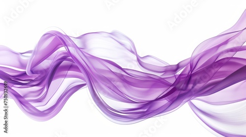 Purple abstract waves isolated on white background.