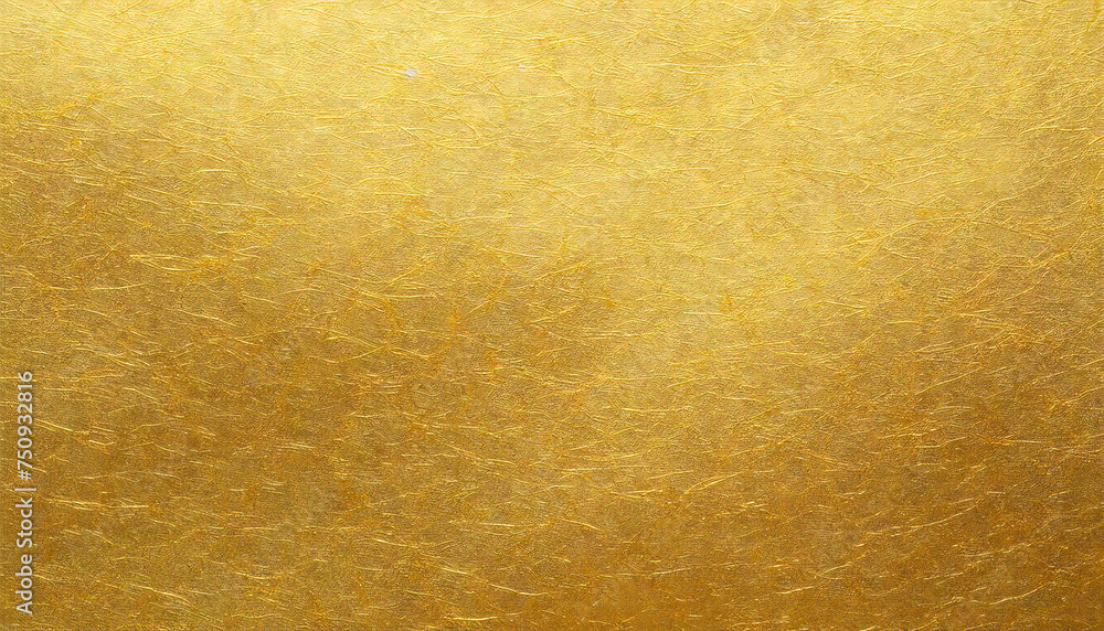 質感のある金の和紙素材。金色のテクスチャー素材。金の和モダン背景。Textured gold Japanese paper material. golden textured material. Gold Japanese modern background. - obrazy, fototapety, plakaty 
