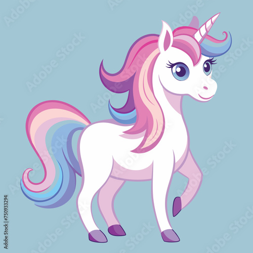 A colorful unicorn vector illustration
