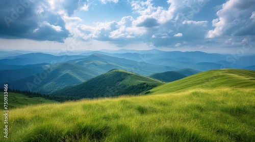 Green summer hills in the mountains © Landscape Planet