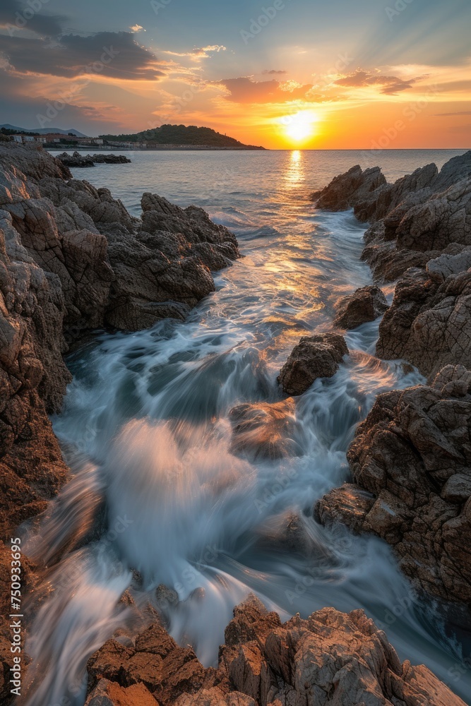 Obraz premium Coastal Sunset Splendor