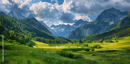 Majestic Swiss Alps in Eid al Valley with Lush Greenery