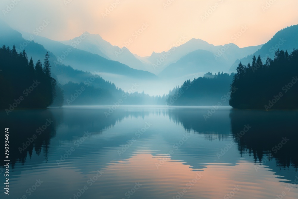 Foggy Lake Dawn