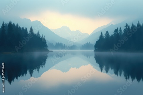 Foggy Lake Dawn