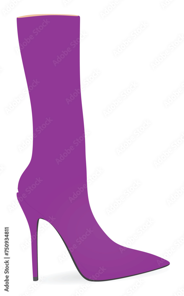 Women long boot. high heel. vector illustration Women long boot. high heel. vector illustration