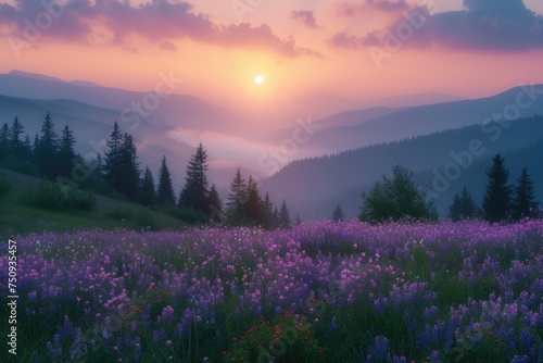 The first rays of dawn over the mountain meadows © Landscape Planet