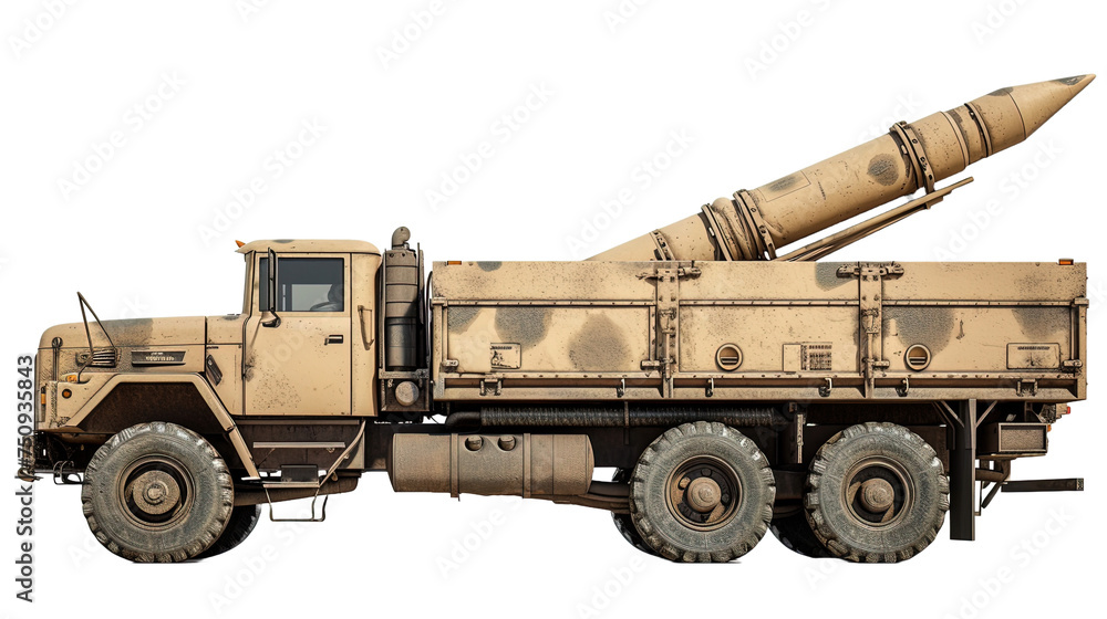 Missile Launcher Truck on white or transparent background Missile Launcher Truck on white or transparent background