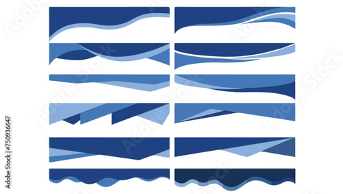 Versatile Divider Headers for App Banners or Posters: Set of Template Shapes for Website Design