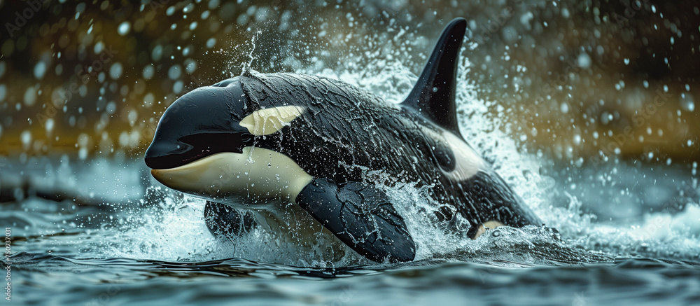 Fototapeta premium killer whale in the water, orca