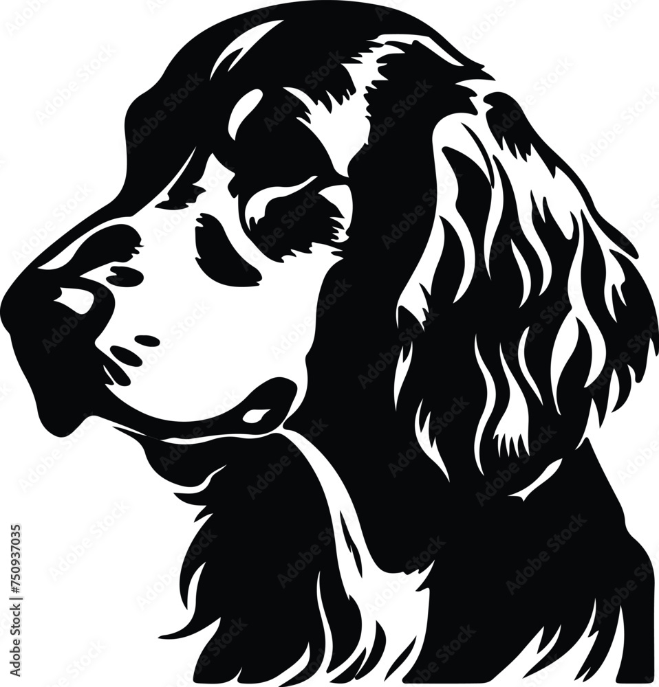 English Setter silhouette English Setter silhouette