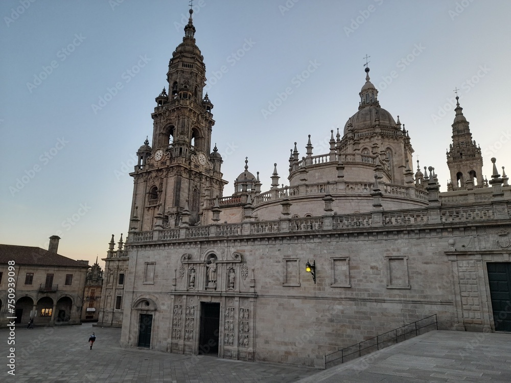 Catedral de Santiago de Compostela vista de las plaza de A Quintana, Galicia