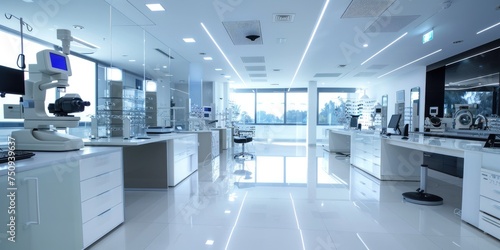 An optical showroom in a modern hospital