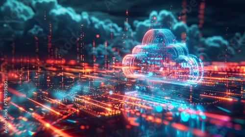 The fusion of cloud computing and the Internet of Things  IoT  is depicted in this conceptual illustration